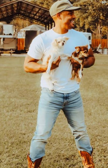 A dude and his dogs!