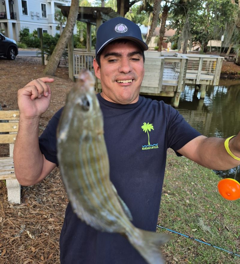 Austin catching us dinner!