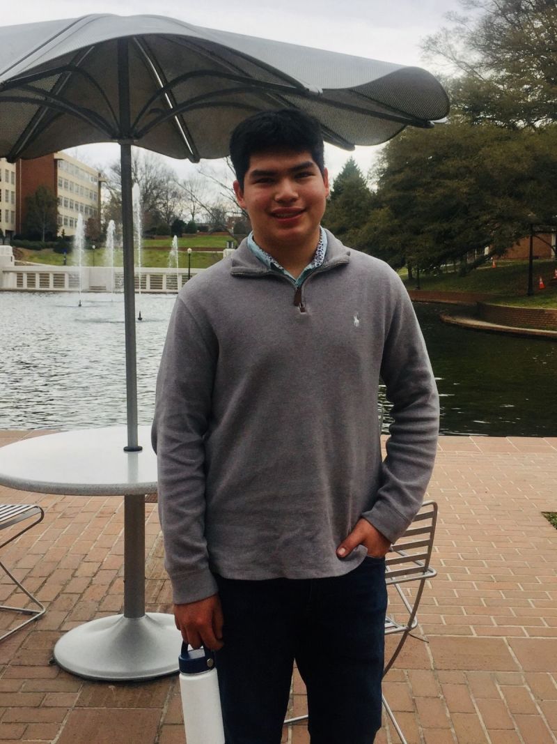 Cameron on a college visit