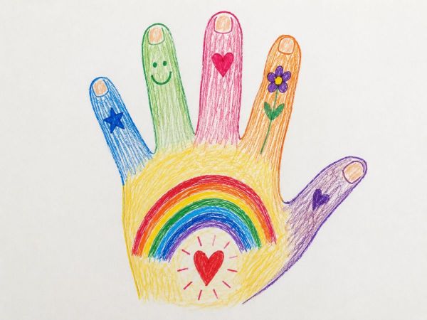 Childs drawing of a hand