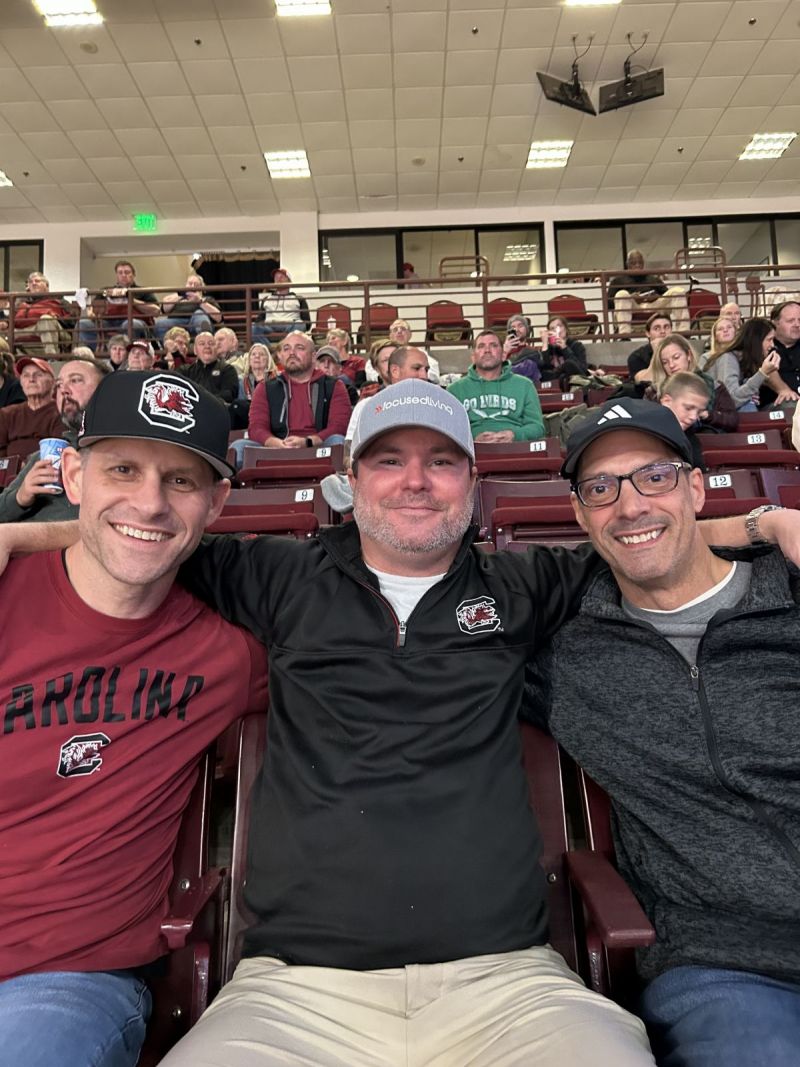 Some Focused Living men at the Gamecock game