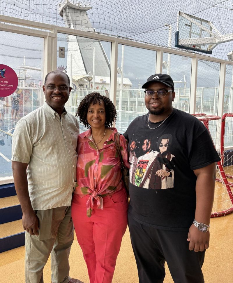 German, Sandra and Caleb on cruise ship