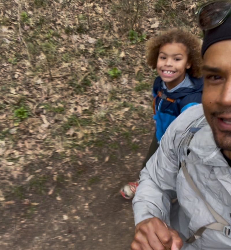 Dad and Evan hiking in the Congaree Nat'l Forest