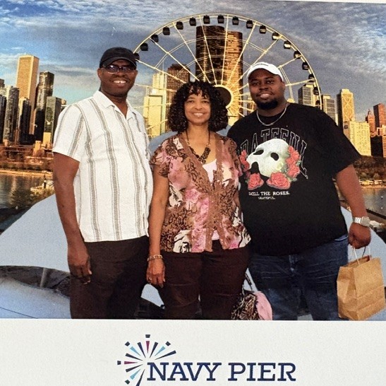 German, Sandra and Caleb at the Navy Pier 
