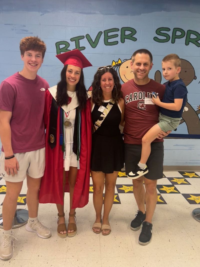 Graduate walk at Ev's old Elementary School