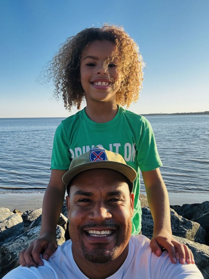 Samad and Evan at the beach