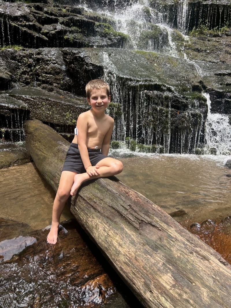 Jack loves playing in the water
