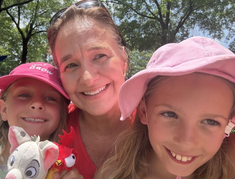 Julie with her nieces for summer fun