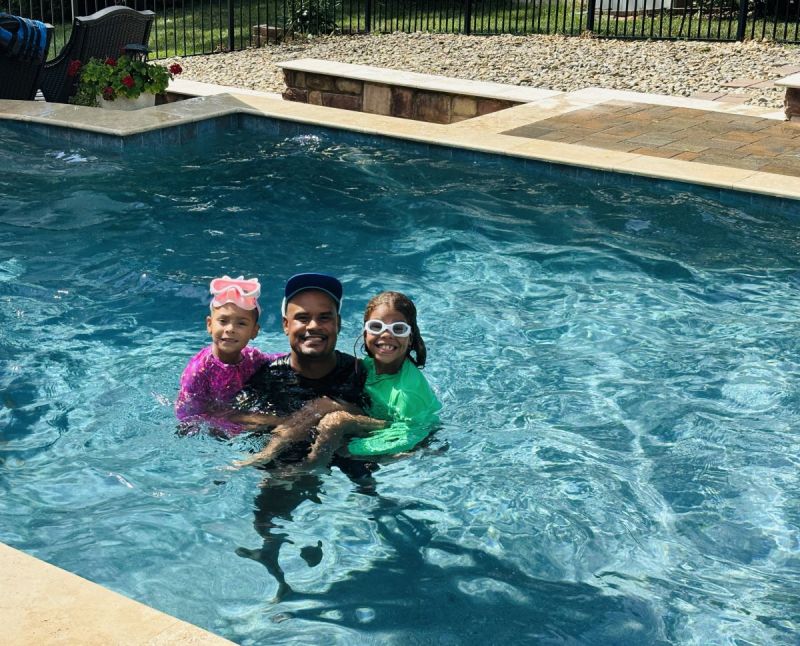 Me and the kids at the pool